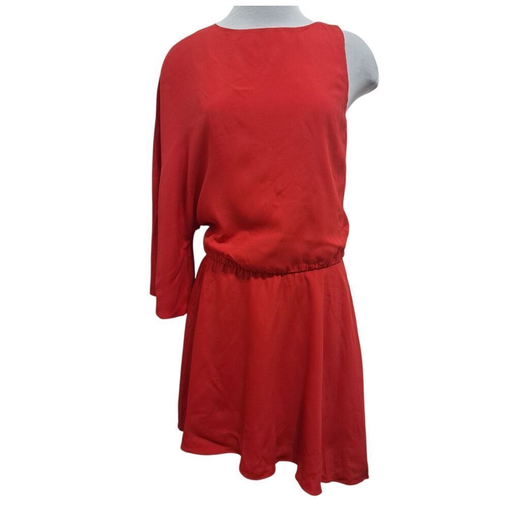 Halston Heritage  Silk Blend  Bateau  Neckline Scarlet Red Medium NWT